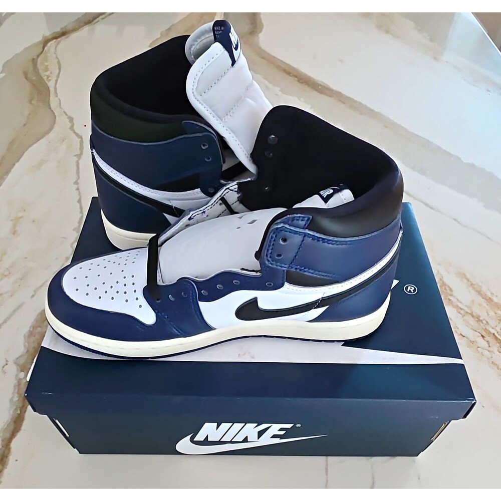 Nike Air Jordan 1 GS High Top Sneaker Navy/White/Black US 6.5Y DZ5485-401 Wns 8